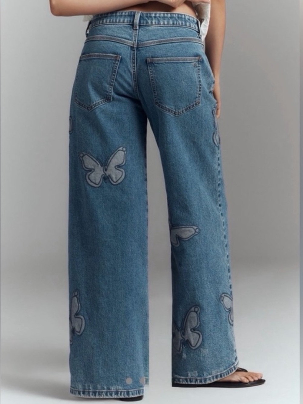 Anthropologie Pilcro Butterfly Low-Slung Wide-Leg Jeans Size 33 - Picture 2 of 14